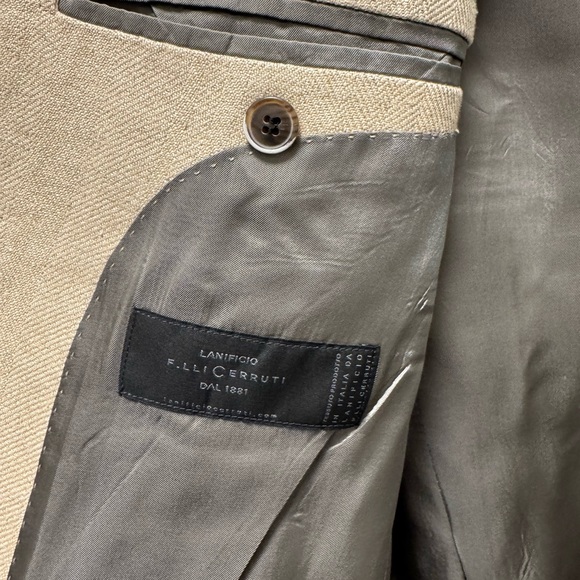 Men's Beige Overcoat - Picture 4 of 6